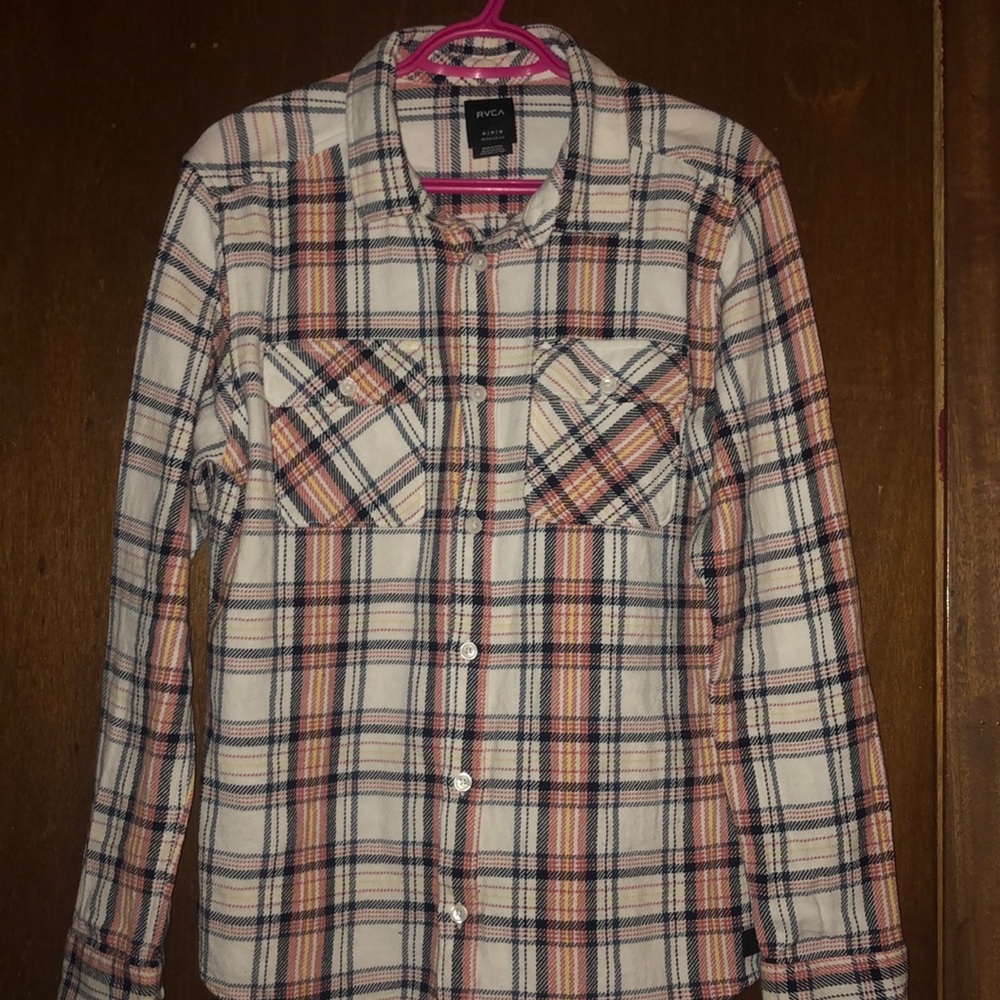 NWOT - Mens Plaid RVCA Long Sleeved Button Shirt